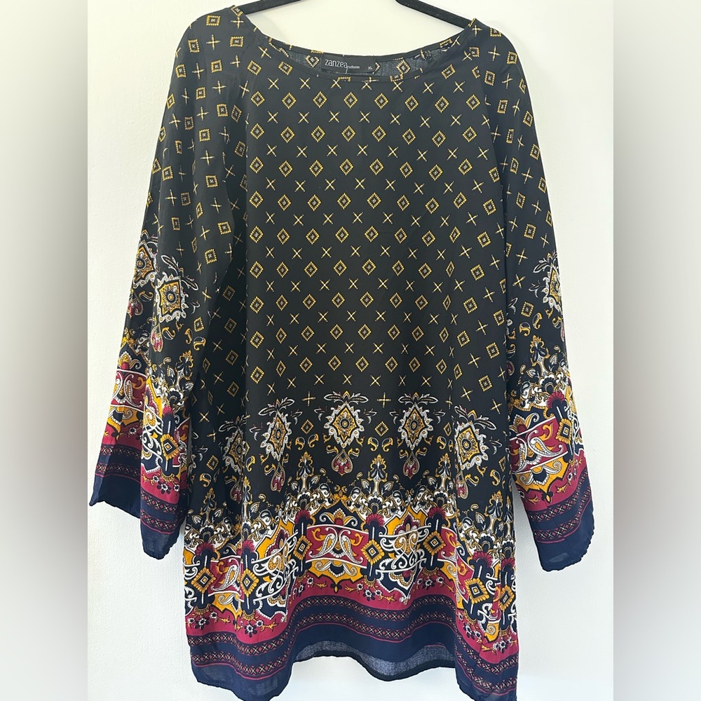 Zanzea Patterned Long Sleeve Dress
